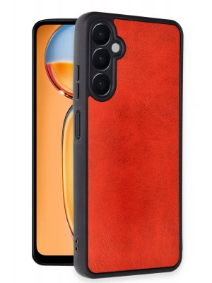 Newface Samsung Galaxy A56 Kılıf Aras Deri Kapak - Kırmızı