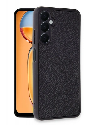 Newface Samsung Galaxy A56 Kılıf Aras Deri Kapak - Siyah