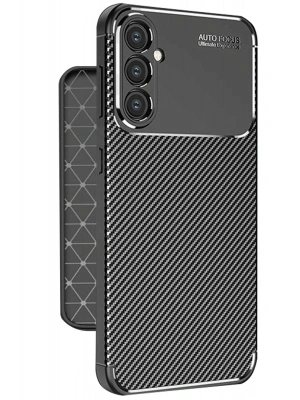 Newface Samsung Galaxy A56 Kılıf Auto Focus Karbon Kapak - Siyah