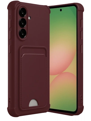 Newface Samsung Galaxy A56 Kılıf Kelvin Kartvizitli Silikon - Bordo