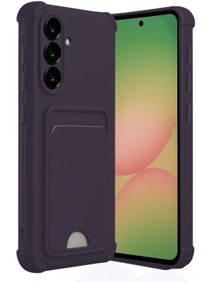 Newface Samsung Galaxy A56 Kılıf Kelvin Kartvizitli Silikon - Derin Mor