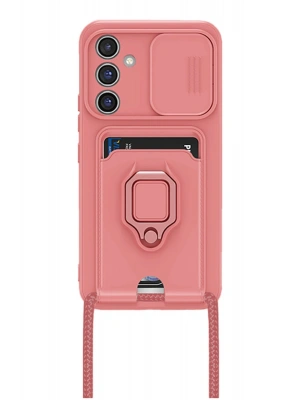 Newface Samsung Galaxy A56 Kılıf Zuma Kartvizitli Yüzüklü Silikon - Pembe