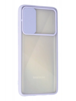 Newface Samsung Galaxy A71 Kılıf Palm Buzlu Kamera Sürgülü Silikon - Lila