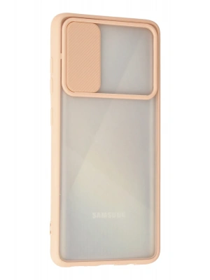 Newface Samsung Galaxy A71 Kılıf Palm Buzlu Kamera Sürgülü Silikon - Pembe