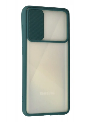 Newface Samsung Galaxy A71 Kılıf Palm Buzlu Kamera Sürgülü Silikon - Yeşil