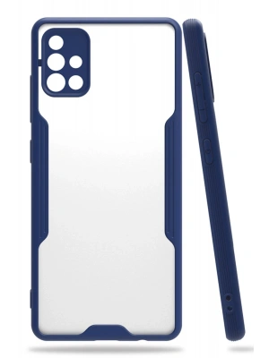 Newface Samsung Galaxy A71 Kılıf Platin Silikon - Lacivert