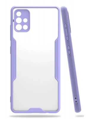 Newface Samsung Galaxy A71 Kılıf Platin Silikon - Lila