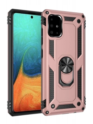 Newface Samsung Galaxy A71 Kılıf Sofya Yüzüklü Silikon Kapak - Rose