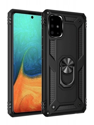 Newface Samsung Galaxy A71 Kılıf Sofya Yüzüklü Silikon Kapak - Siyah