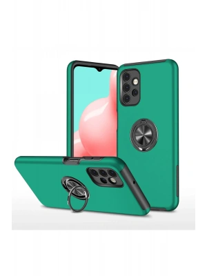 Newface Samsung Galaxy A72 Kılıf Elit Yüzüklü Kapak - Yeşil
