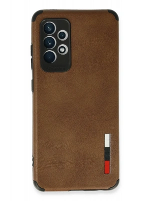 Newface Samsung Galaxy A72 Kılıf Loop Deri Silikon - Kahverengi
