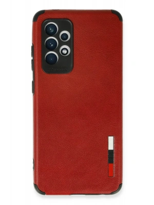 Newface Samsung Galaxy A72 Kılıf Loop Deri Silikon - Kırmızı
