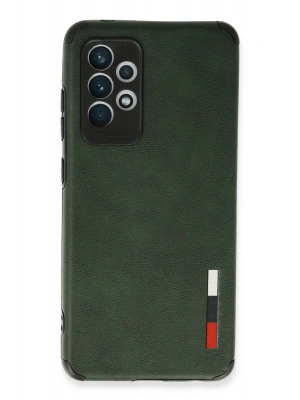 Newface Samsung Galaxy A72 Kılıf Loop Deri Silikon - Yeşil