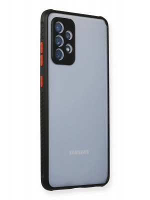 Newface Samsung Galaxy A72 Kılıf Miami Şeffaf Silikon - Siyah