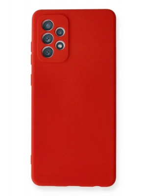 Newface Samsung Galaxy A72 Kılıf Nano içi Kadife Silikon - Kırmızı