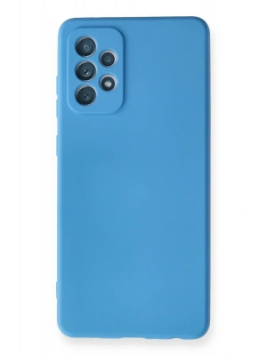 Newface Samsung Galaxy A72 Kılıf Nano içi Kadife Silikon - Mavi