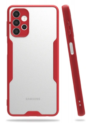 Newface Samsung Galaxy A72 Kılıf Platin Silikon - Kırmızı