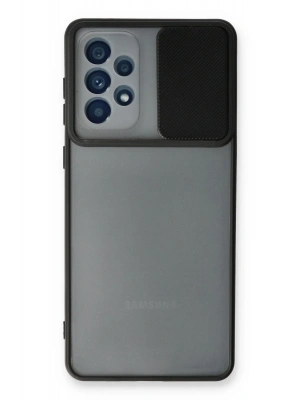 Newface Samsung Galaxy A73 5G Kılıf Palm Buzlu Kamera Sürgülü Silikon - Siyah