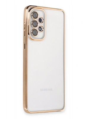 Newface Samsung Galaxy A73 5G Kılıf Razer Lensli Silikon - Gold