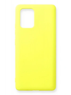 Newface Samsung Galaxy A91 / S10 Lite Kılıf Nano içi Kadife Silikon - Sarı