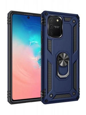 Newface Samsung Galaxy A91 / S10 Lite Kılıf Sofya Yüzüklü Silikon Kapak - Lacivert