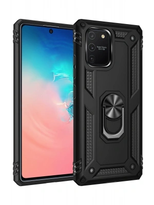 Newface Samsung Galaxy A91 / S10 Lite Kılıf Sofya Yüzüklü Silikon Kapak - Siyah