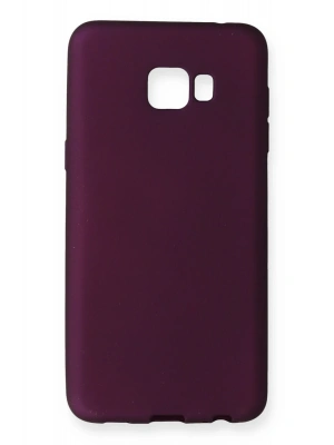 Newface Samsung Galaxy C7 Pro Kılıf First Silikon - Mürdüm