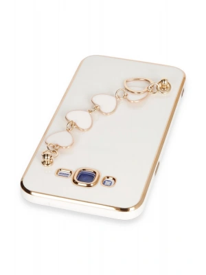 Newface Samsung Galaxy J7 Kılıf Esila Silikon - Beyaz