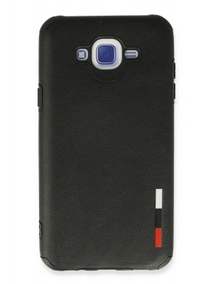 Newface Samsung Galaxy J7 Kılıf Loop Deri Silikon - Siyah