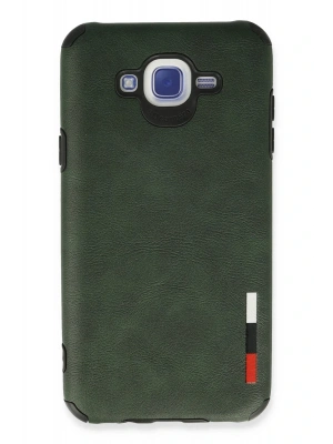 Newface Samsung Galaxy J7 Kılıf Loop Deri Silikon - Yeşil