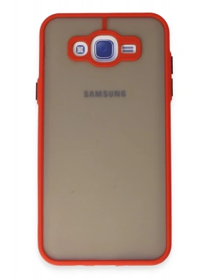 Newface Samsung Galaxy J7 Kılıf Montreal Silikon Kapak - Kırmızı