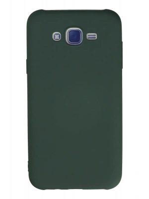 Newface Samsung Galaxy J7 Kılıf Nano içi Kadife Silikon - Koyu Yeşil