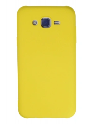 Newface Samsung Galaxy J7 Kılıf Nano içi Kadife Silikon - Sarı