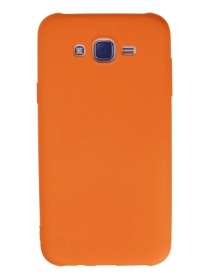 Newface Samsung Galaxy J7 Kılıf Nano içi Kadife Silikon - Turuncu