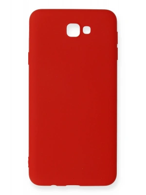 Newface Samsung Galaxy J7 Prime Kılıf Nano içi Kadife Silikon - Kırmızı
