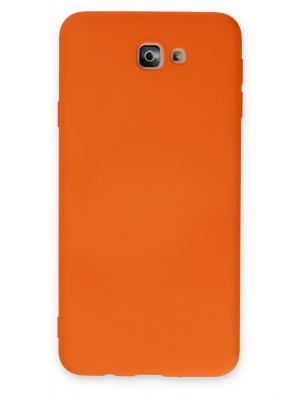 Newface Samsung Galaxy J7 Prime Kılıf Nano içi Kadife Silikon - Turuncu