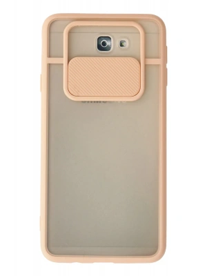 Newface Samsung Galaxy J7 Prime Kılıf Palm Buzlu Kamera Sürgülü Silikon - Pembe