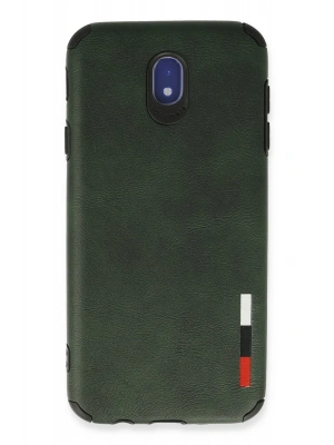 Newface Samsung Galaxy J7 Pro / J730 Kılıf Loop Deri Silikon - Yeşil