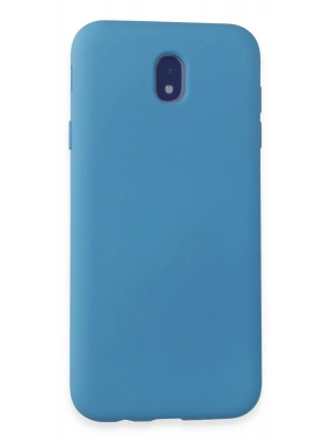 Newface Samsung Galaxy J7 Pro / J730 Kılıf Nano içi Kadife Silikon - Mavi