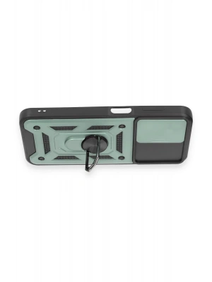 Newface Samsung Galaxy M14 5G Kılıf Pars Lens Yüzüklü Silikon - Yeşil