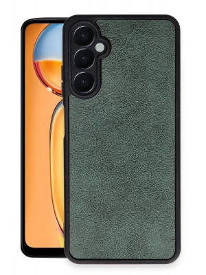 Newface Samsung Galaxy M15 Kılıf Aras Deri Kapak - Koyu Yeşil