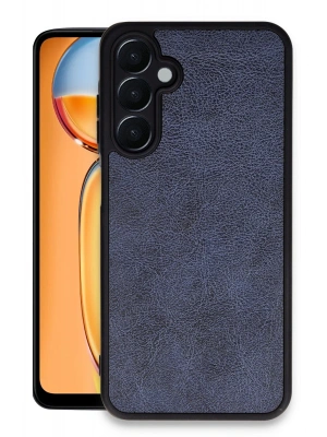 Newface Samsung Galaxy M15 Kılıf Aras Deri Kapak - Lacivert