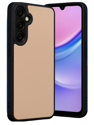 Newface Samsung Galaxy M15 Kılıf Aras Deri Kapak - Pudra