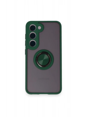 Newface Samsung Galaxy M15 Kılıf Montreal Yüzüklü Silikon Kapak - Yeşil