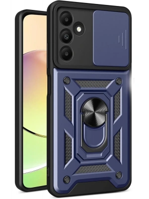 Newface Samsung Galaxy M15 Kılıf Pars Lens Yüzüklü Silikon - Lacivert