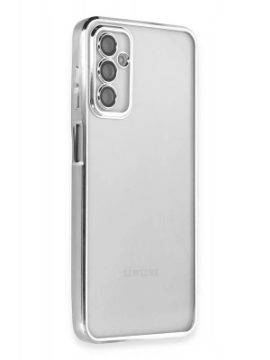 Newface Samsung Galaxy M23 Kılıf Razer Lensli Silikon - Gümüş