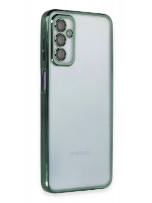 Newface Samsung Galaxy M23 Kılıf Razer Lensli Silikon - Yeşil