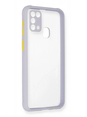 Newface Samsung Galaxy M31 Kılıf Miami Şeffaf Silikon - Lila