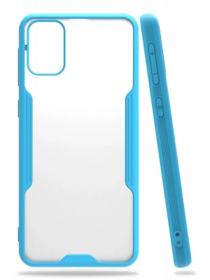 Newface Samsung Galaxy M31 Kılıf Platin Silikon - Mavi