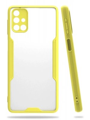 Newface Samsung Galaxy M31S Kılıf Platin Silikon - Sarı